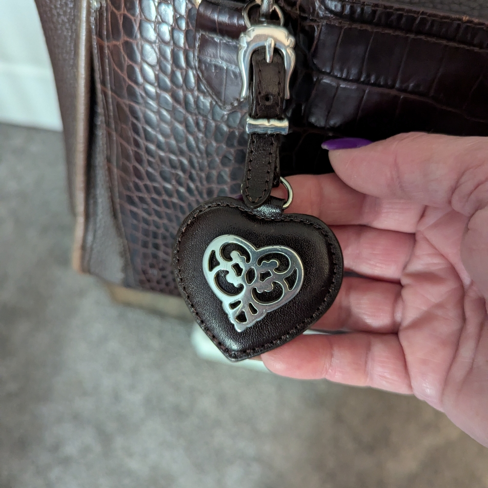 Brighton Brown Crocodile-Embossed Women's Bag - Picture 2 of 14